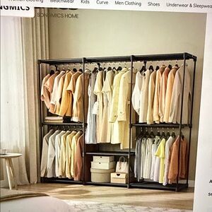 SONGMICS Home Closet Organizer with Black Frame